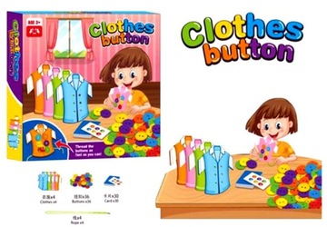 Игра «ПУГОВИКИ» для НАУЧЕНИЯ шить ОДЕЖДУ С КАРТОЧКАМИ. НАБОР ДЛЯ ИЗУЧЕНИЯ КНОПОК.