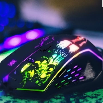 МОЩНАЯ игровая мышь ЛАЗЕРНАЯ игровая мышь Проводная светодиодная подсветка RGB 3200 точек на дюйм