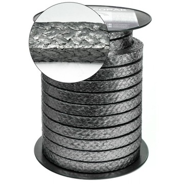 SZCZELIWO GRAFITOWE 6x6mm SZNUR do pomp
