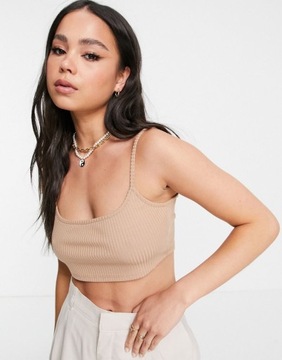 ONLY DAMSKI CROP TOP BEŻOWY KLASYCZNY M 1RNV