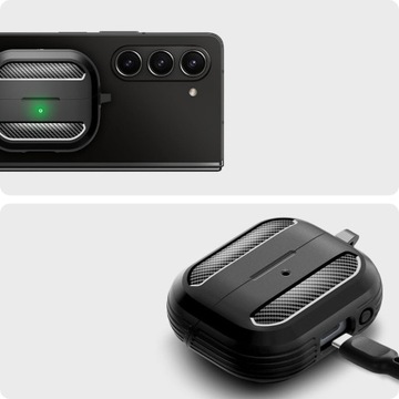 Матовый чехол для Galaxy Buds 3/3 Pro, Spigen Rugged Armor с карабином