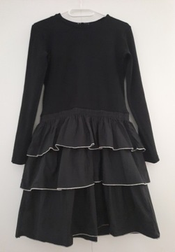 ZARA retro SUKIENKA falbany CZARNA r. M / L 38