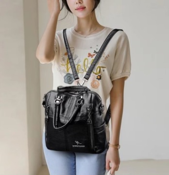 2В1 ЖЕНСКАЯ ГОРОДСКАЯ СУМКА РЮКЗАК ДЛЯ РАБОТЫ ШКОЛЬНАЯ СУМКА НА ПЛЕЧЕ ИЗ ЭКО КОЖИ