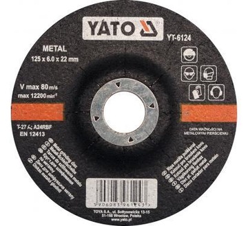 TARCZA DO SZLIFOWANIA METALU 125 YATO
