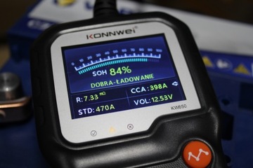 KONNWEI KW650 6V 12V ТЕСТЕР АККУМУЛЯТОРА НА ПОЛЬСКОМ ЯЗЫКЕ