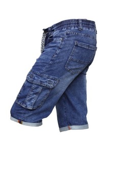 SPODENKI MĘSKIE JEANS na gumce- BOJÓWKI W32 PAS 84-86+