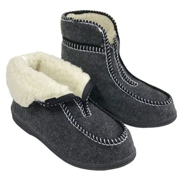 Bambosze buty wysokie kapcie filcowe wełniane 44