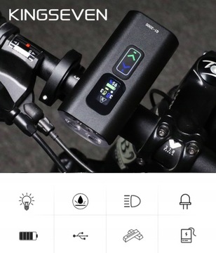 LAMPKA ROWEROWA oświetlenie rowerowe LED USB PRZÓD TYŁ ROWER 12 000mAh MOC