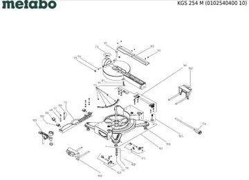 Поворотный стол Metabo KGS 254 M №. 0102540400 10. Сом 254 нет. 0102540000