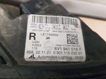 FABIA III 6V0 14- MASK LV5F NICE ЛАМПА ПРАВЫЙ ПОЛНЫЙ СВЕТОДИОДНЫЙ ПОДЪЕМНИК В КОМПЛЕКТЕ ЕВРО