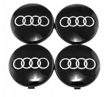 EMBLEMATY DEKIELKI ZNACZKI KAPSLE AUDI 60MM BLACK