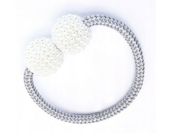 SZNUR NA MAGNES SPINKA KLAMRA MAGNETYCZNA PEREŁKI SZARA