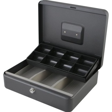 МЕТАЛЛИЧЕСКАЯ КАССЕТА ДЛЯ ДЕНЕЖНЫХ МОНЕТОВ БАНКНОТНЫЙ СЕЙФ 300х240х90 мм + 3 ключа