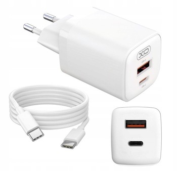 XO ładowarka sieciowa L96 PD 30W QC 3.0 18W 1xUSB 1xUSB-C BIAŁA Kabel USB-C