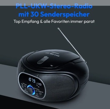 ПОРТАТИВНОЕ FM-РАДИО PLL BOOMBOX CD MP3 USB AUX IN ВЫХОД НА НАУШНИКИ