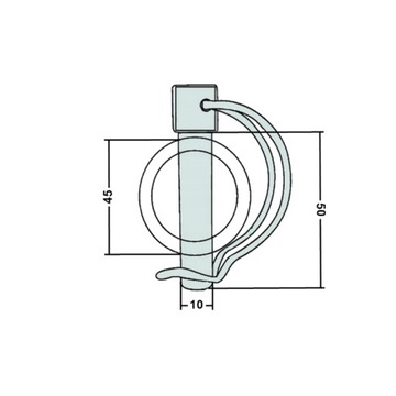 Шплинт диаметром 10 мм для трубы диаметром 45 мм.