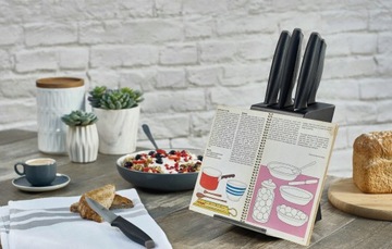 НАБОР ИЗ 5 ЧЕРНЫХ НОЖЕЙ + ТОЧИЛКА FISKARS