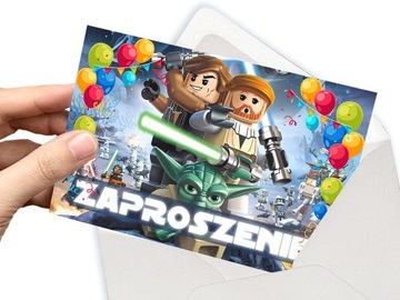 ZAPROSZENIE LEGO STAR WARS NA URODZINY DZIECKA + KOPERTA GRATIS