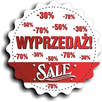Naklejka na witrynę sklepową % WYPRZEDAŻ % 30cm
