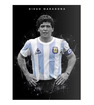 OBRAZ METALOWY DIEGO MARADONA ARGENTYNA 45x32 cm