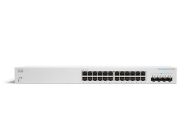 Коммутатор Cisco CBS220-24T-4X, 24 разъема RJ45, 1000 Мбит/с, 4 разъема SFP+ для настольной стойки