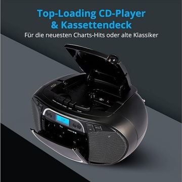 Немецкий радиоплеер MEDION BOOMBOX STEREO FM CD-MP3 USB AUX CASSETTE