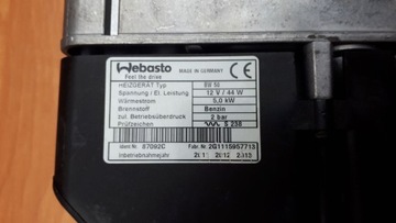 Webasto BW50 87092C Бензин 2011 г.