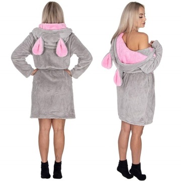 ХАЛАТ ЖЕНСКИЙ ТЕПЛЫЙ С КАПЮШОНОМ R.M/L, ЗАВЯЗЫВАЕМЫЙ НА ТАЛИИ, ТОЛСТЫЙ, ДЛИННЫЙ, МЯГКИЙ