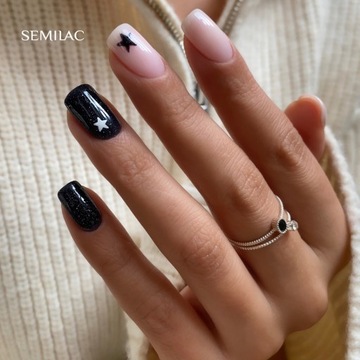 SEMILAC 394 Sparkling Midnight Date Гибридный лак