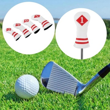 4 шт., деревянная верхняя крышка для гольфа, белый, красный номер