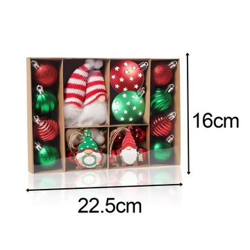 32x Bombki Świąteczne Ozdoby Bombki Choinkowe Czerwony Zielony