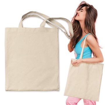 TORBA BAWEŁNIANA 38x42cm ecru 220g ekologiczna EKO