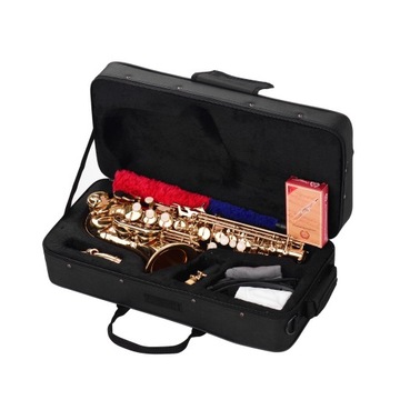 Mini Bb Soprano Saxophone Sax Brass Material Gold