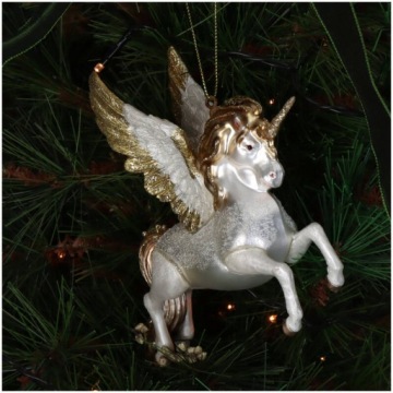 УКРАШЕНИЯ ДЛЯ ЁЛКИ ЛЕТАЮЩИЙ ЕДИНОРОГ ЛОШАДЬ 14 см