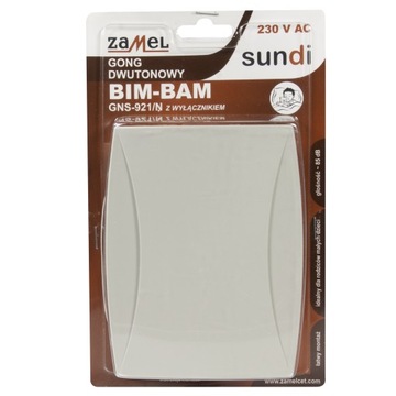 ZAMEL GONG BIM-BAM WYŁĄCZNIK 230V GNS-921/N-SZR