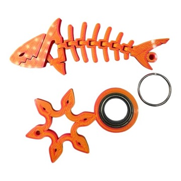 KEYSPINNER KEYRAMBIT GWIAZDA SAMURAJA + FLEXI REKIN ZESTAW TIKTOK NEON