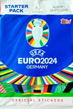EURO 2024 TOPPS ZESTAW STARTOWY album + 24 naklejki STARTER PACK