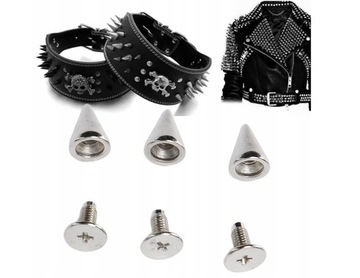 100X ĆWIEKI KOLCE DO DEKORACJI SKÓRZANYCH UBRAŃ DIY GOTH PUNK ROCK METAL