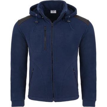 Super POLAR MĘSKI bluza gruby KAPTUR granat XL