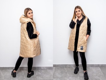 ЖЕНСКИЙ ДЛИННЫЙ СТЕГАНЫЙ ЖИЛЕТ, 3XL