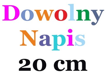 Naklejka TWÓJ TEKST DOWOLNY NAPIS Personalizowana 20cm