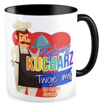 Kubek czarny NAJLEPSZY KUCHARZ Twoje imię