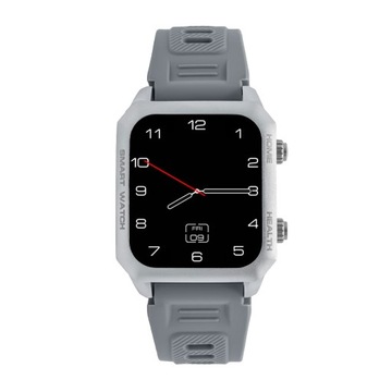 Smartwatch Premium Srebrny Metalowy Powiadomienia SMS Tętno Puls Temperatur