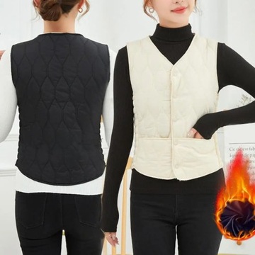 Women Fall Winter Vest Coat Soft Thick Padded Slee