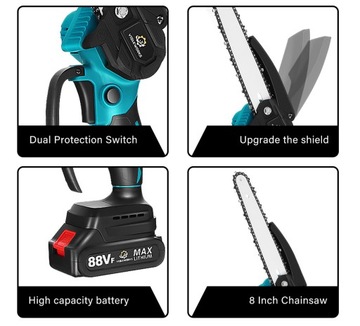 АККУМУЛЯТОРНАЯ ЦЕПНАЯ ПИЛА 8 ДЮЙМОВ 2XAKU 2X ЦЕПЬ 8