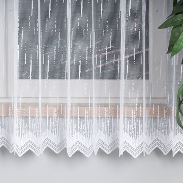 Firanka gotowa biała z taśmą wzór 700x180cm MAG632
