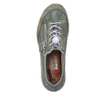 RIEKER sneakersy, buty, półbuty, sportowe zielone N42V1