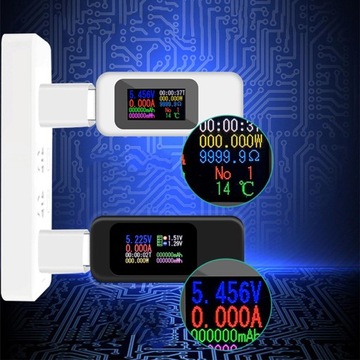 10 в 1 USB-измеритель мощности типа C, USB-тестер, USB-вольтметр, 4 источника питания 30 В, белый цвет