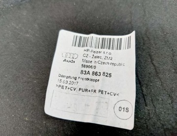 AUDI Q3 83A 3F 19R. TLUMENÍ KAPOTY SPONKY PALCŮ 83A863825