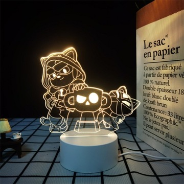 Ночник Brawl Stars 3D Красочная маленькая настольная лампа в 7 цветах